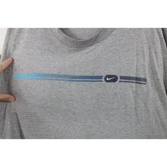 Vintage Y2K Nike Mens XL Distressed Travis Scott Mini Swoosh Striped T-Shirt - Picture 4 of 16